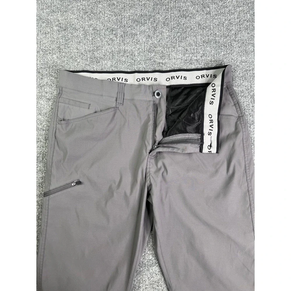 Orvis Tech Pants Mens 36x32 Gray Stretch Nylon Outdoor Hiking Trousers‎